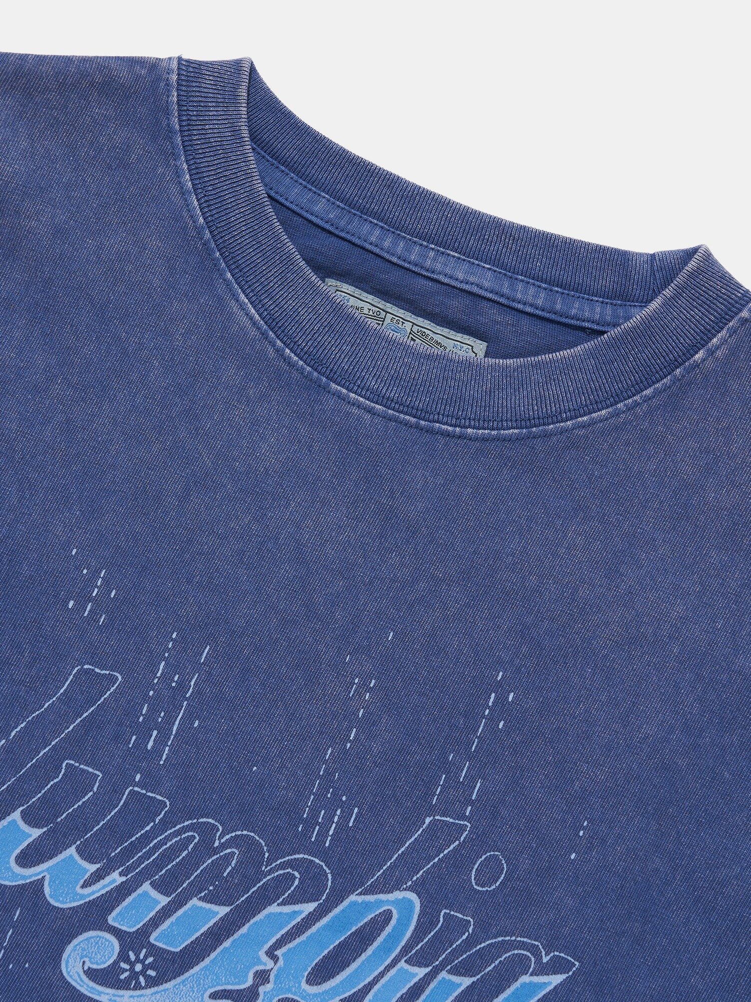 CU BURN SALT WASHED WOMEN OVER-FIT S/S T-SHIRTS_BLUE