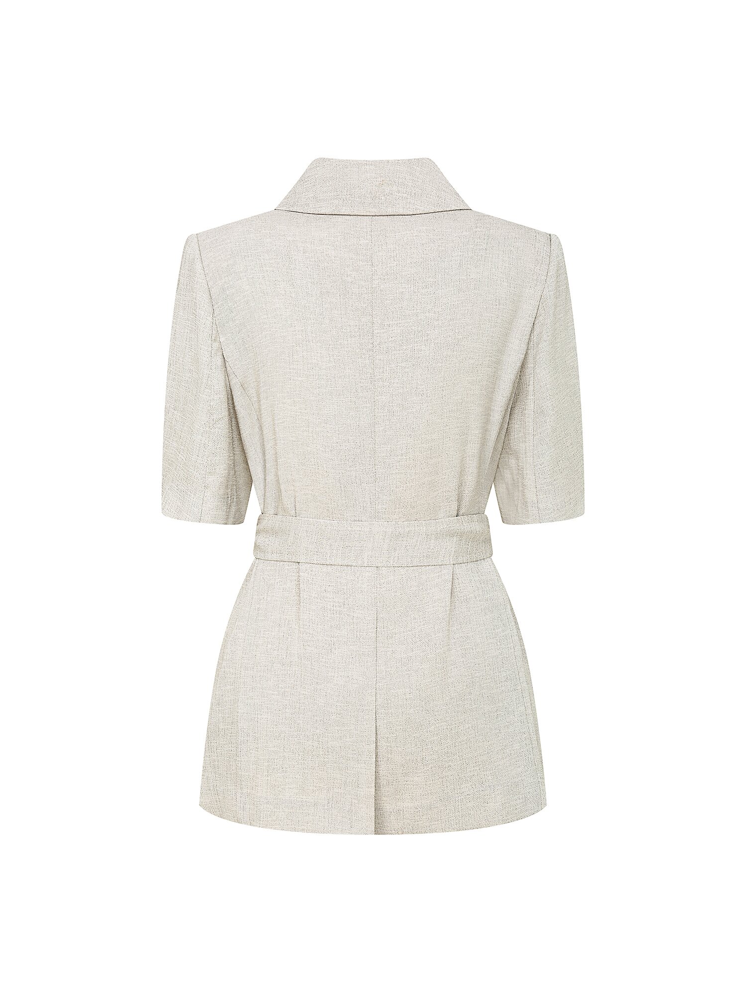 벨티드 하프 슬리브 싱글 재킷 (MELANGE BEIGE)