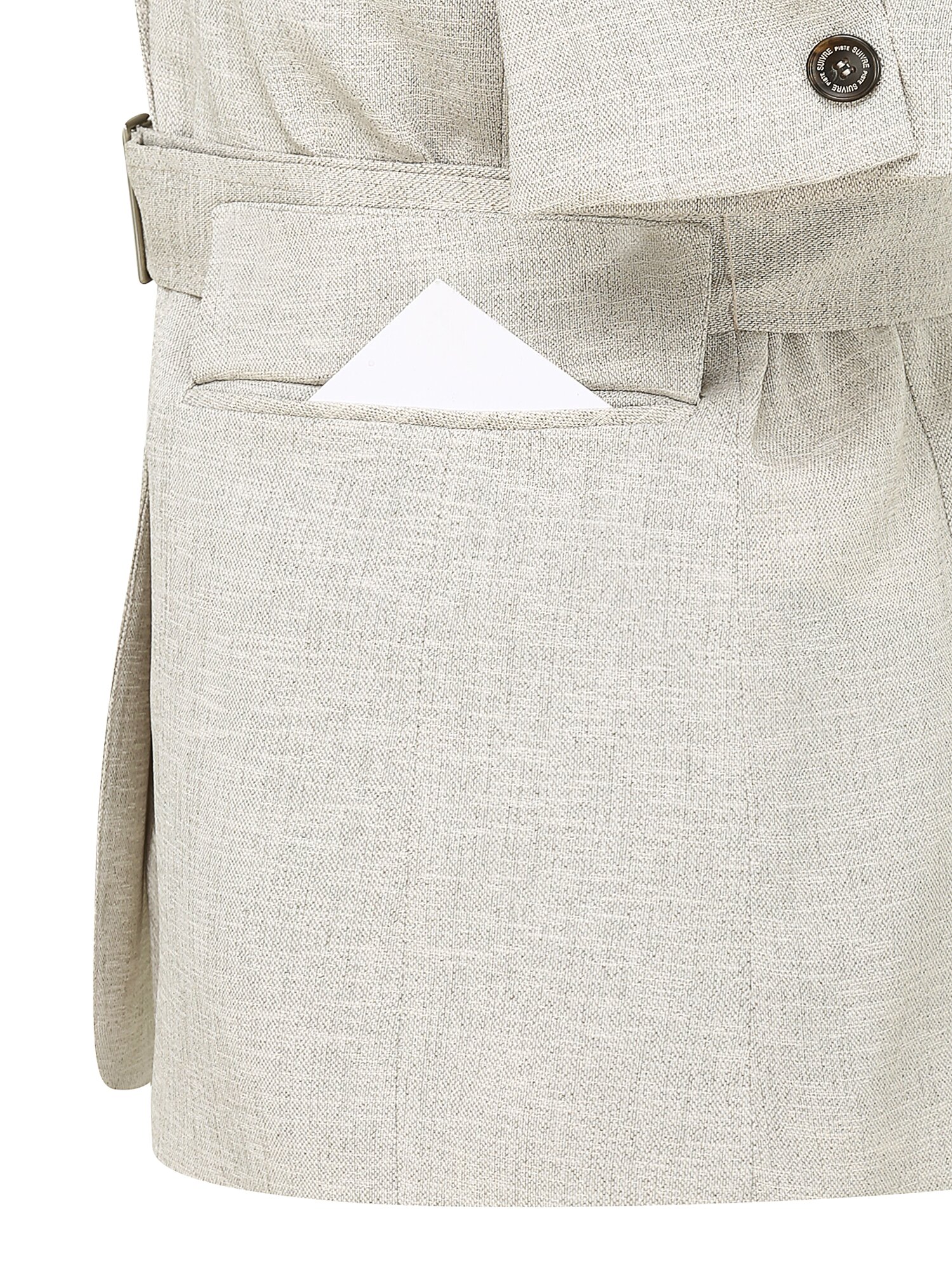 벨티드 하프 슬리브 싱글 재킷 (MELANGE BEIGE)