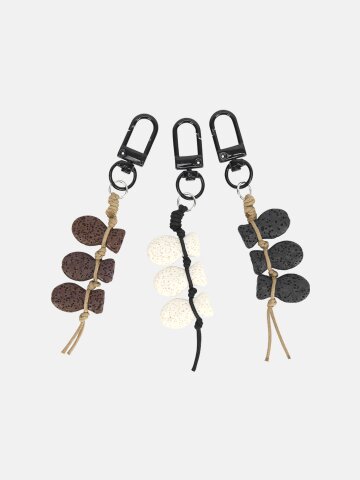 여성 자린피쉬 현무암 굴비 물고기 매듭 블랙 키홀더 백참 액막이 키링 세트 LBRCRA001