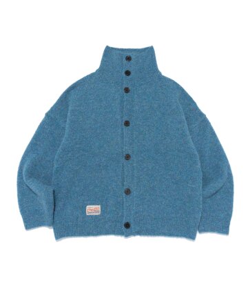 시티 무드 하이넥 니트 가디건 (블루)