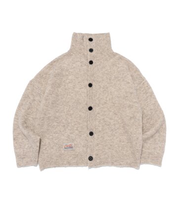 시티 무드 하이넥 니트 가디건 (오트밀)