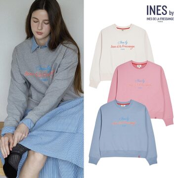 이네스 레터링 맨투맨 4colors
