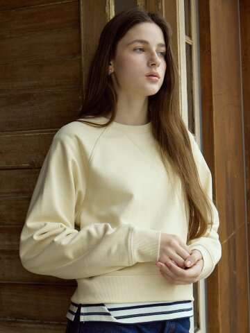 자수와펜 맨투맨 버터 IFDMM00531