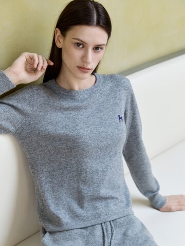 울캐시미어 니트 스웨터 멜란지그레이 IFDSW00592