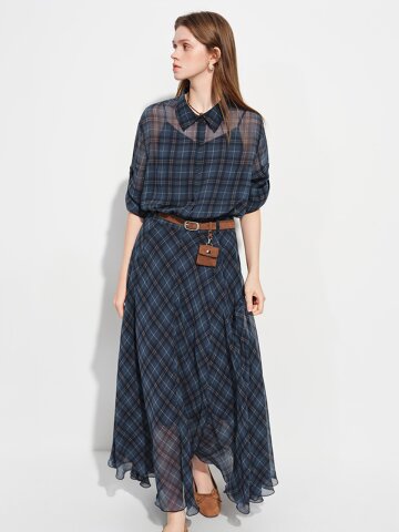 WD_Plaid shirt dress_2color