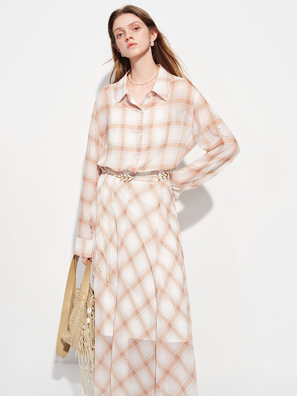 WD_Plaid shirt dress_2color
