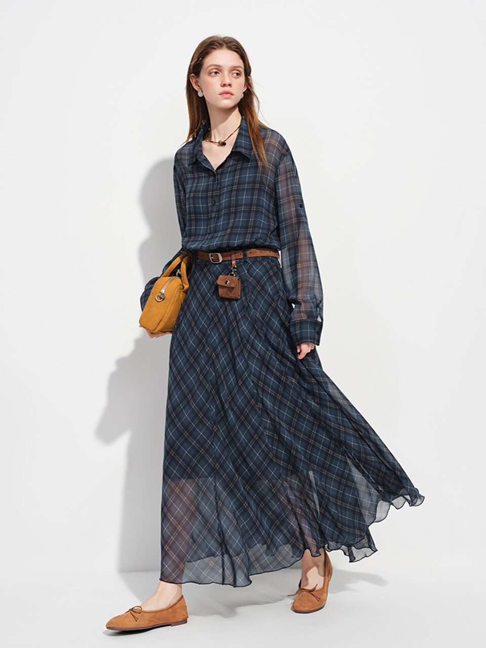 WD_Plaid shirt dress_2color