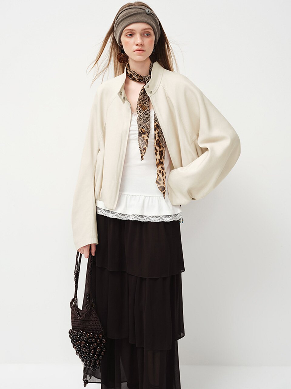 WD_Loose stand collar blouson