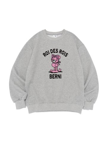 [기모선택] 로아드로아 X 베르니 ROA WITH BERNI 로고 맨투맨 (그레이)