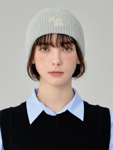 리프 VZ 로고 워시드 비니 민트