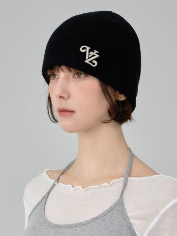 리프 VZ 로고 와플 비니 블랙