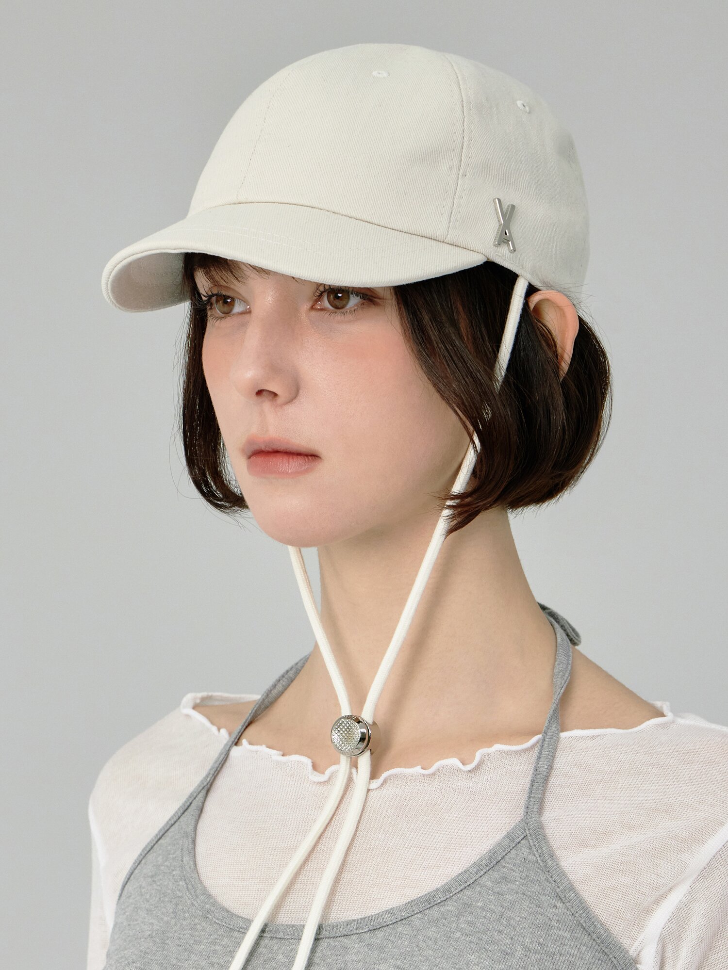 VA 스터드 사파리 볼캡 크림
