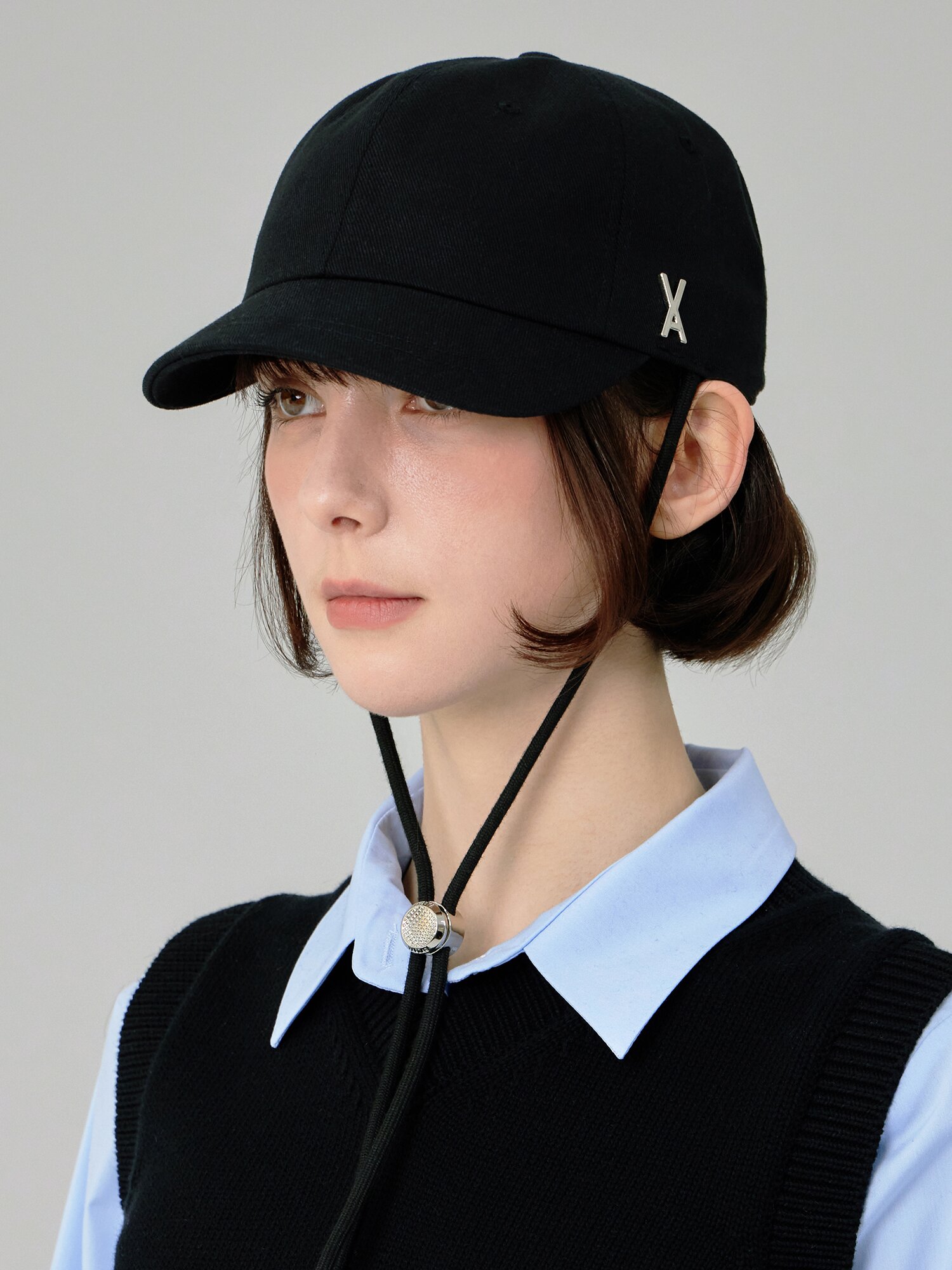 VA 스터드 사파리 볼캡 블랙