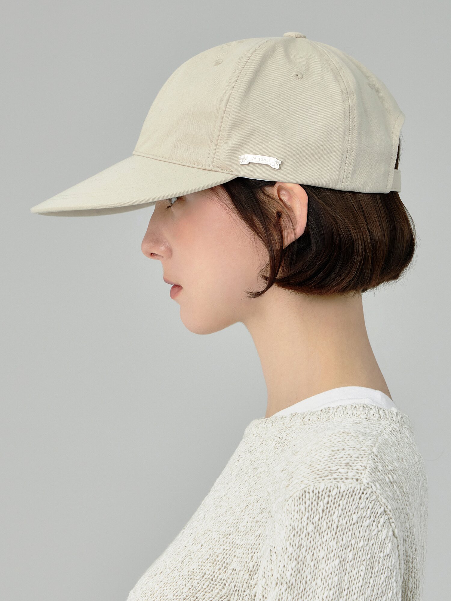 바잘 플래그 스터드 볼캡 베이지