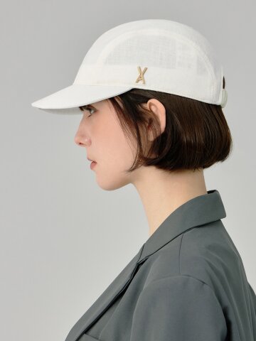 VA 스터드 글로시 스크런치 캡 아이보리