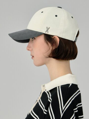 VA 스터드 투톤 볼캡 다크 그레이