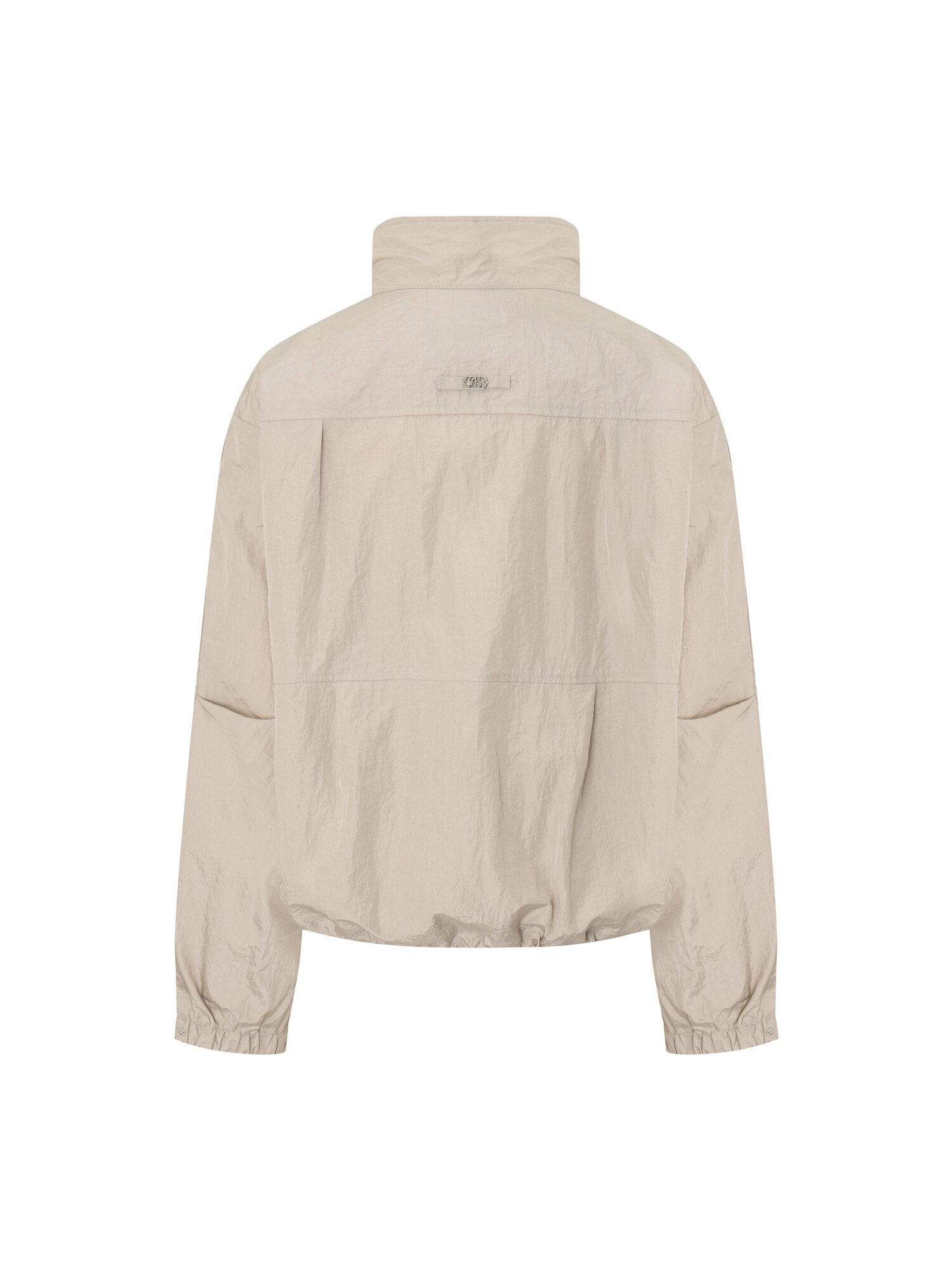 나일론 하이넥 크롭 점퍼 (LIGHT BEIGE)