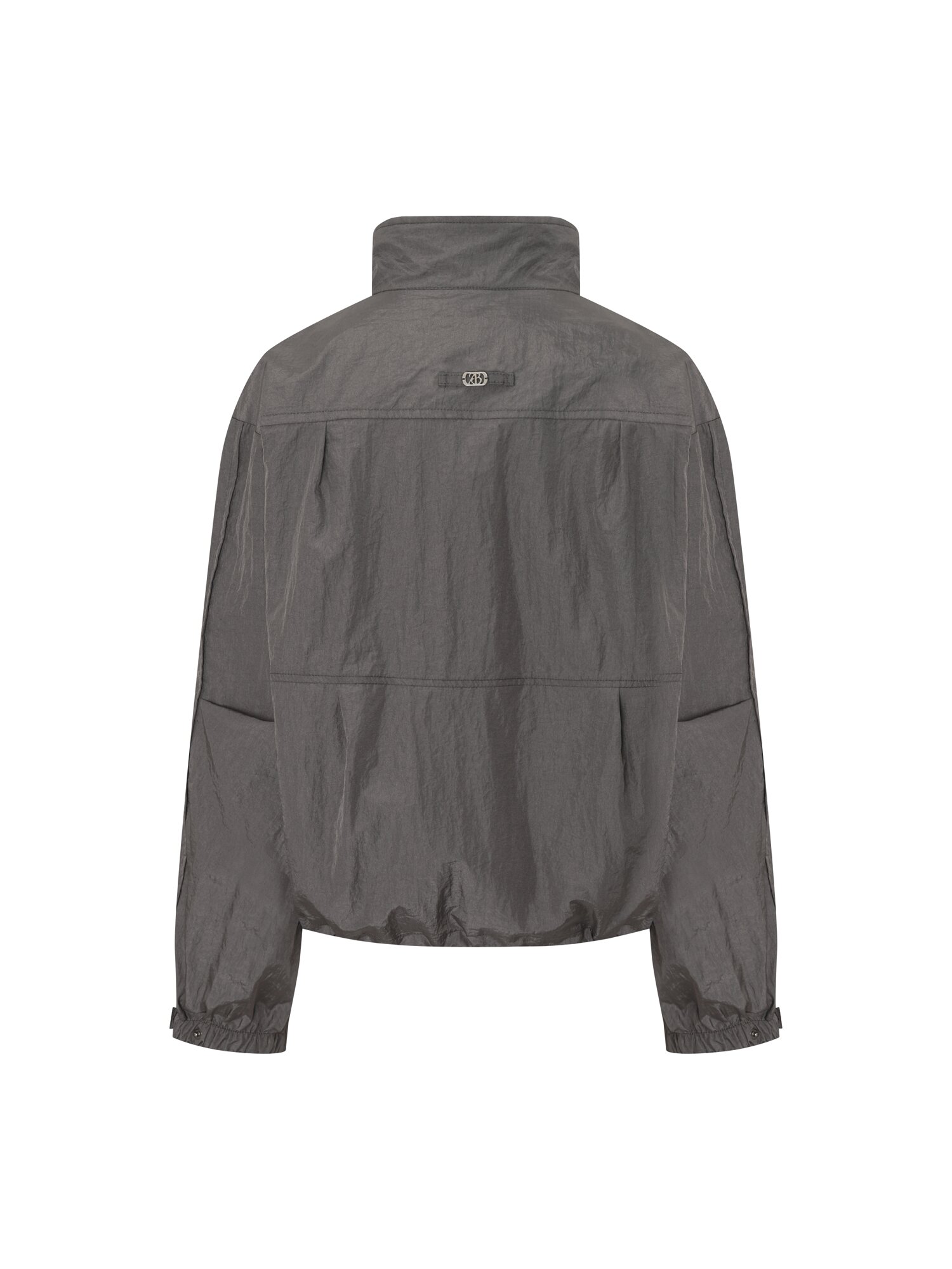 나일론 하이넥 크롭 점퍼 (GREY)