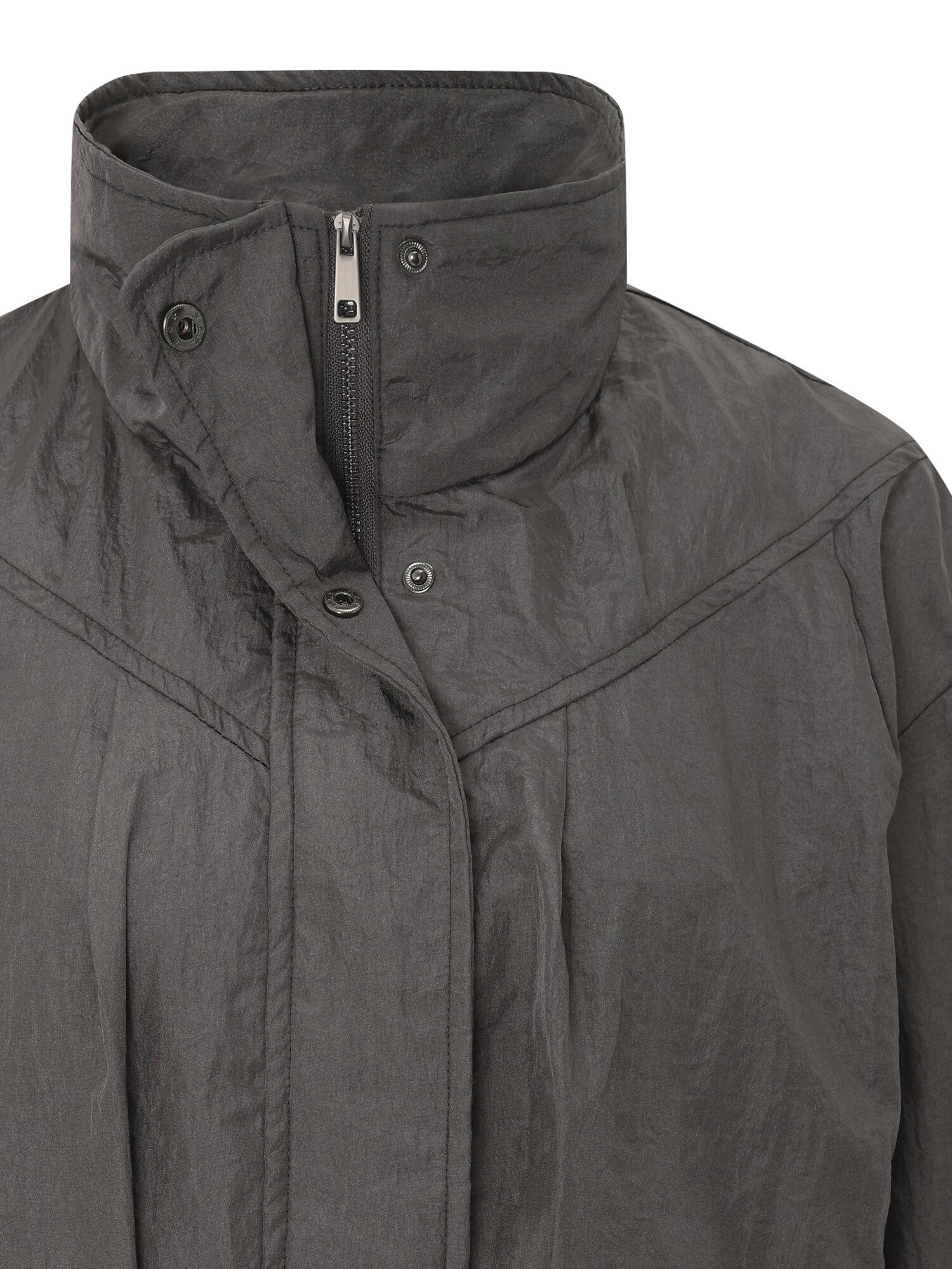 나일론 하이넥 크롭 점퍼 (GREY)