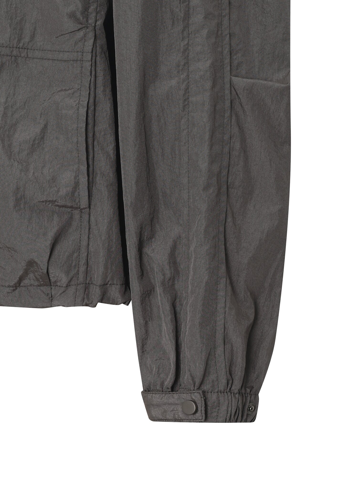 나일론 하이넥 크롭 점퍼 (GREY)