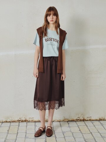 숄 레이어드 프린팅 티셔츠 