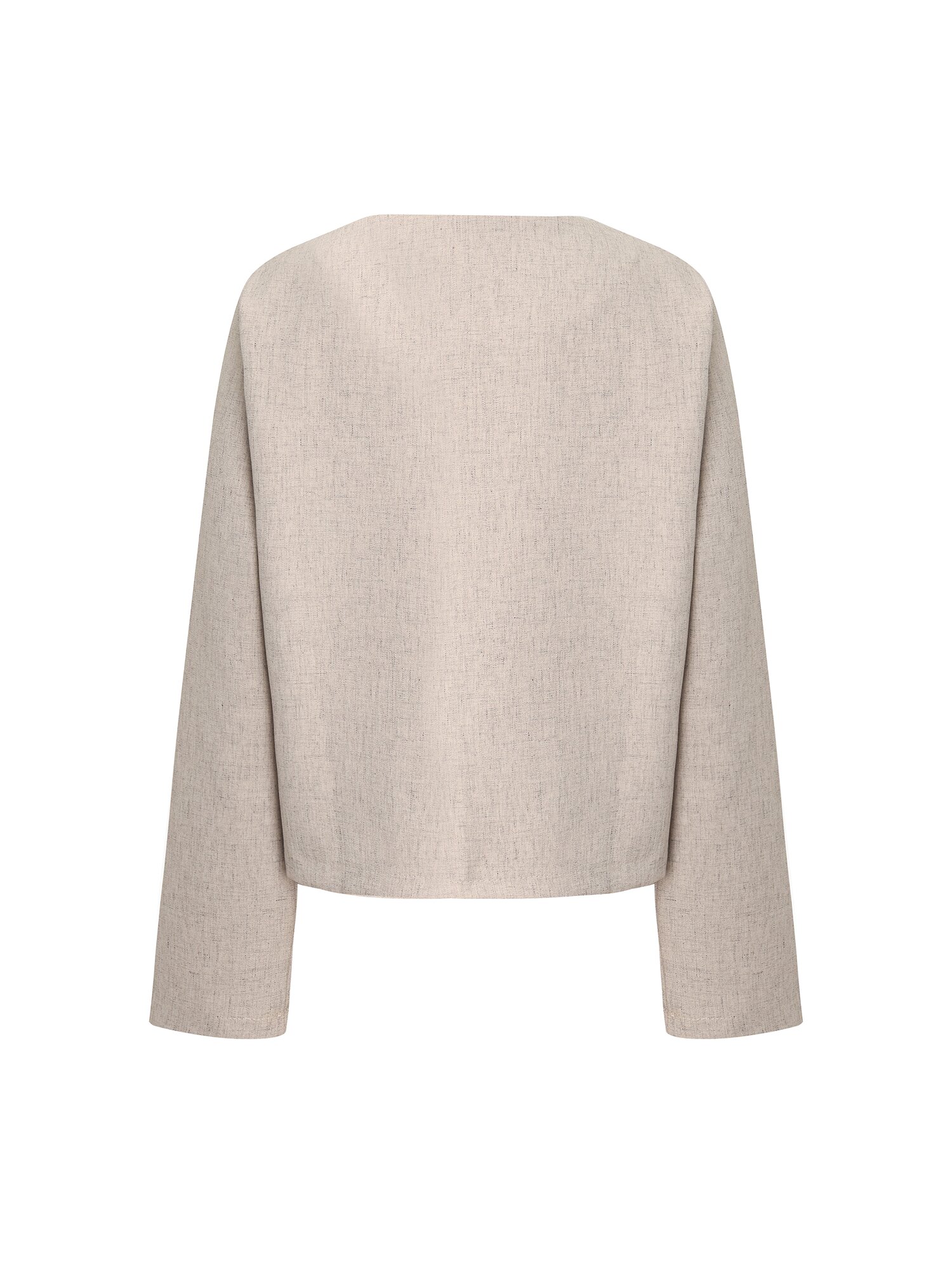 린넨 스판 라운드넥 재킷 (BEIGE)