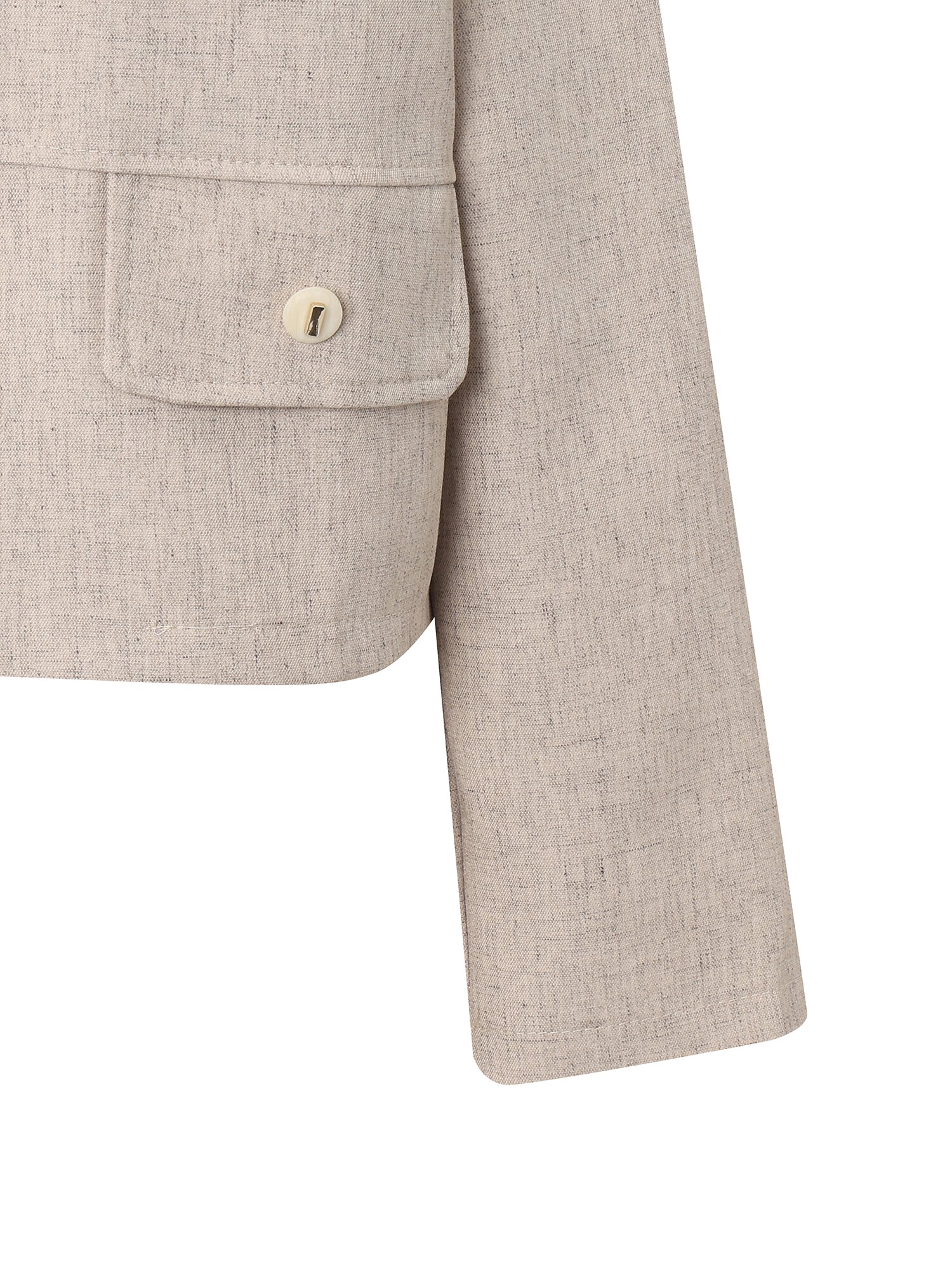 린넨 스판 라운드넥 재킷 (BEIGE)