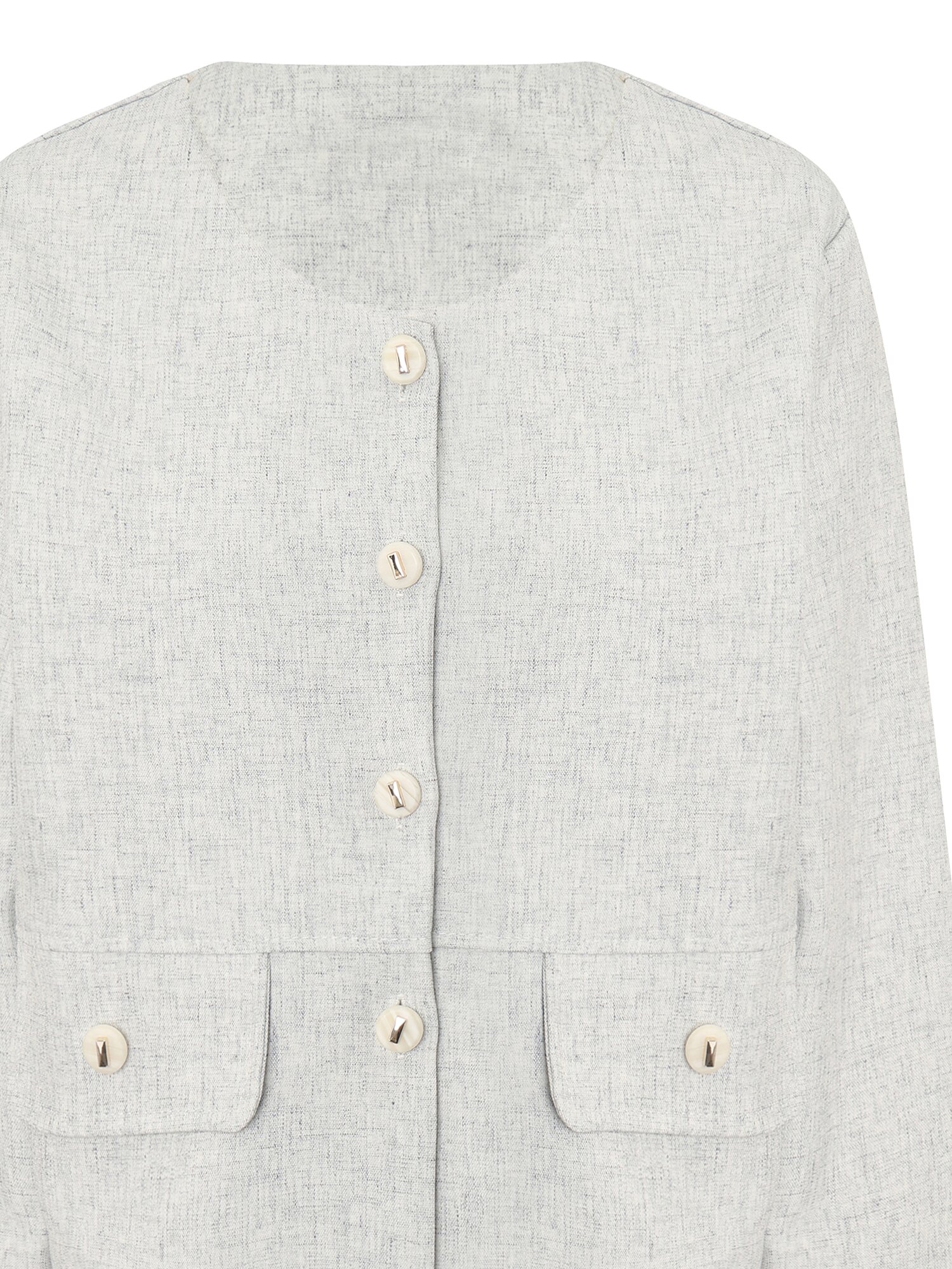 린넨 스판 라운드넥 재킷 (LIGHT GREY)