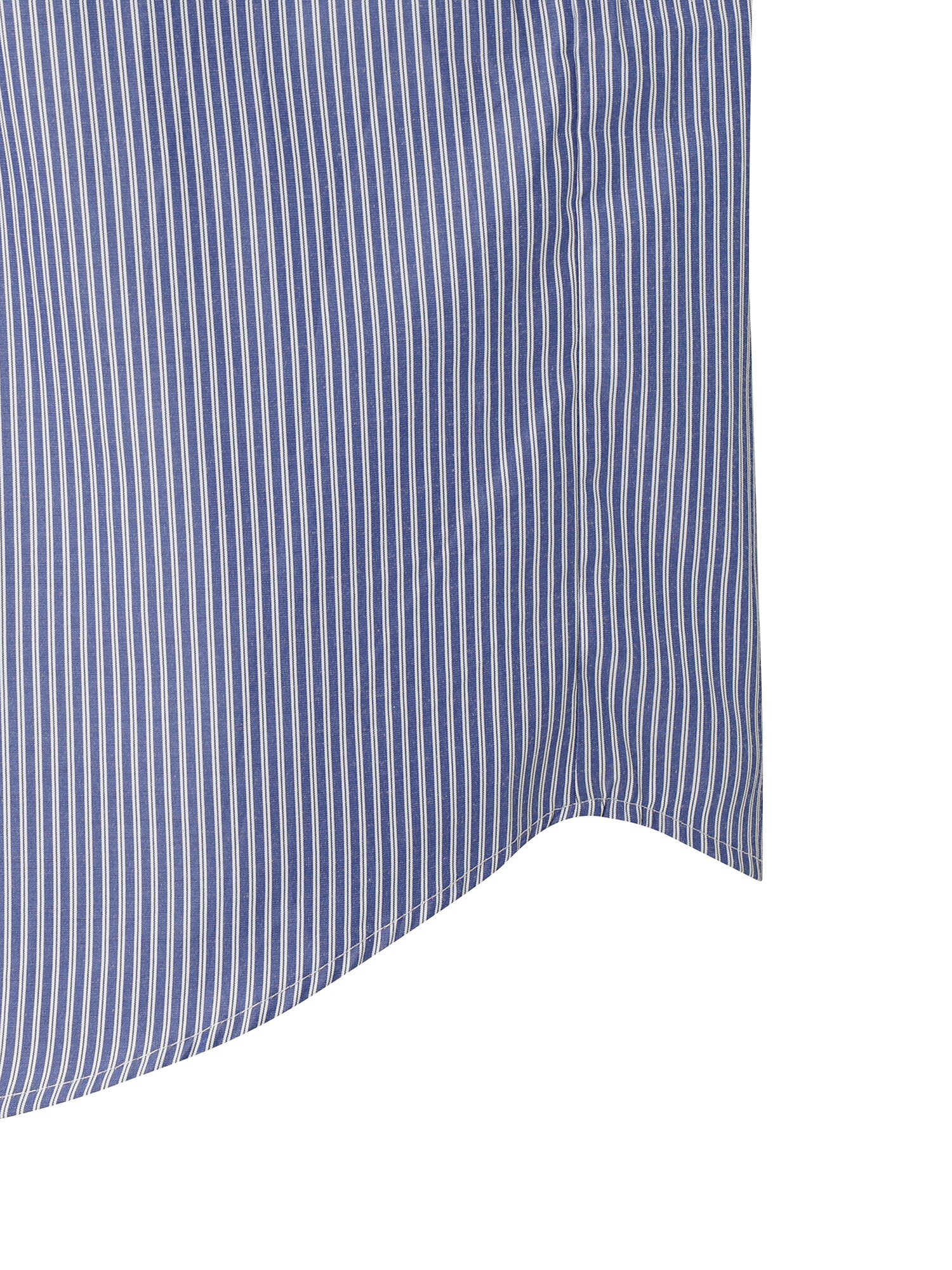 언밸런스 숄더 셔츠 블라우스 (STRIPE BLUE)