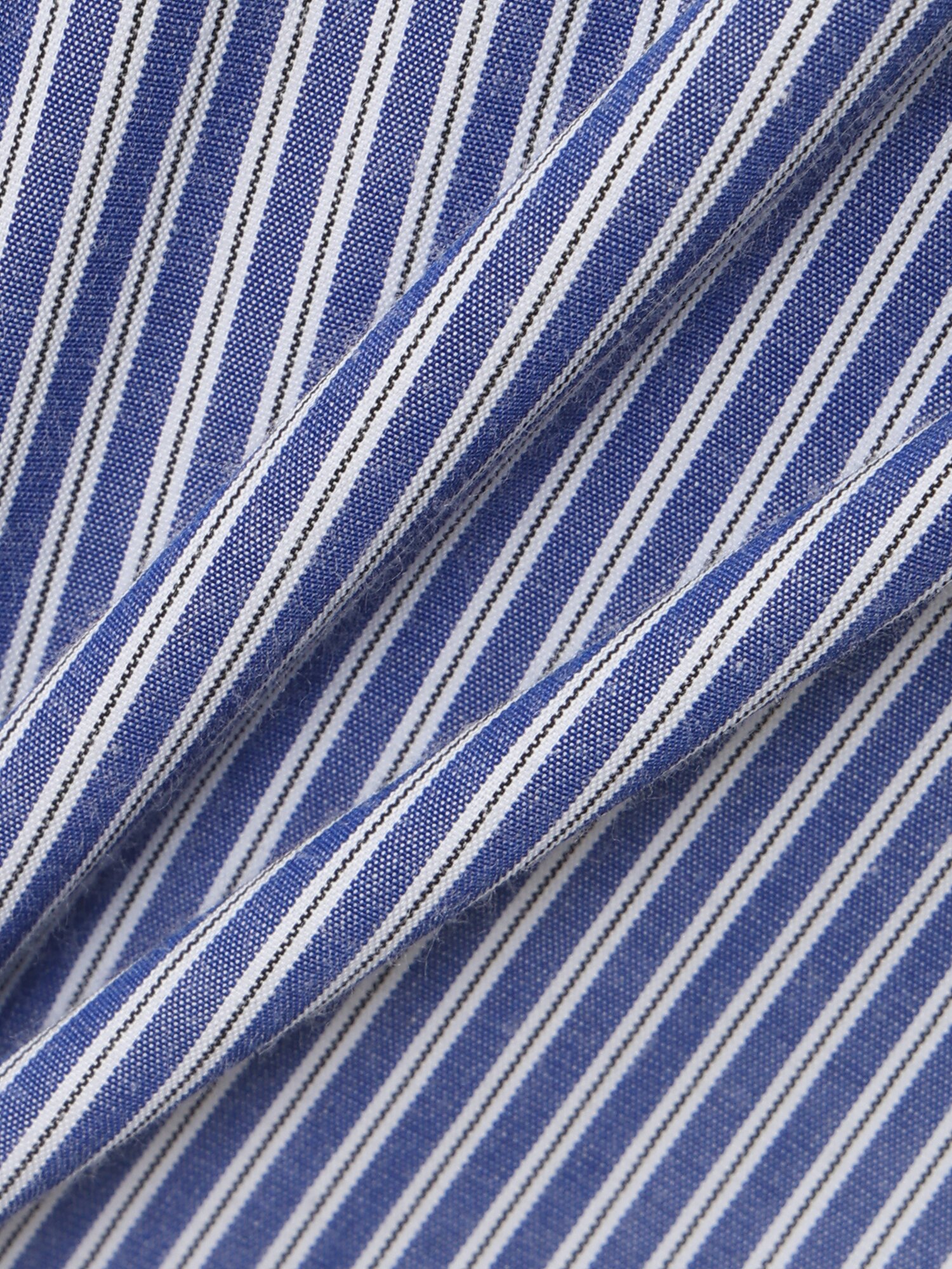 언밸런스 숄더 셔츠 블라우스 (STRIPE BLUE)