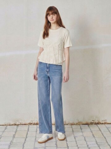 러플 뷔스티에 티셔츠 