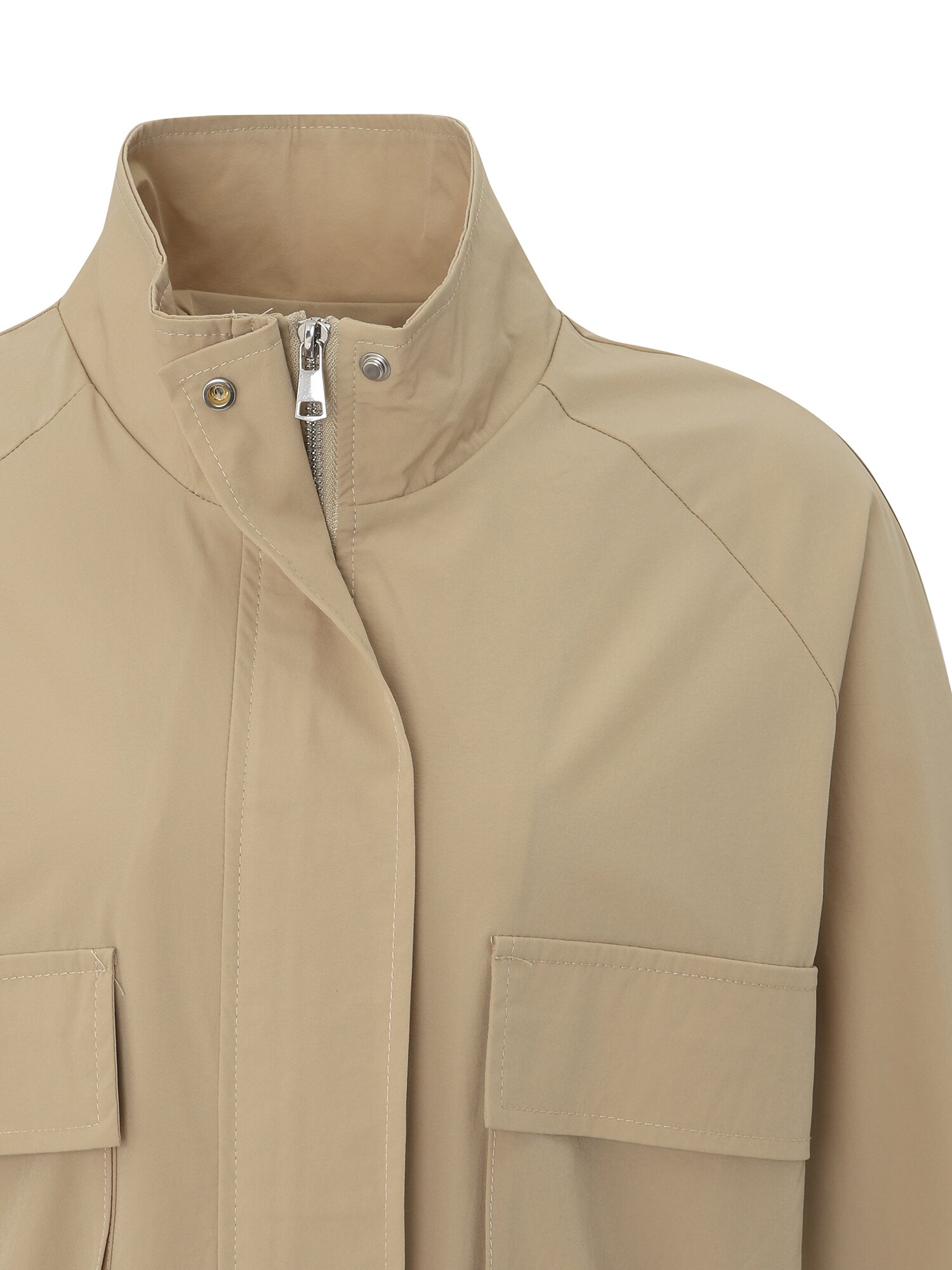 빅 포켓 하이넥 크롭 점퍼 (BEIGE)