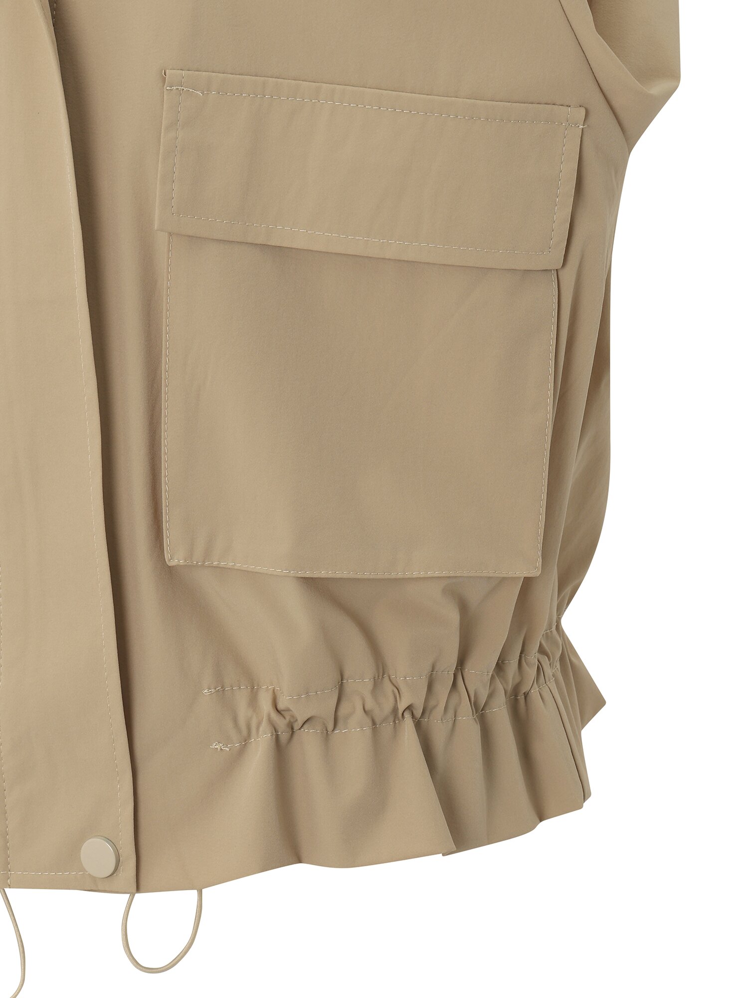 빅 포켓 하이넥 크롭 점퍼 (BEIGE)