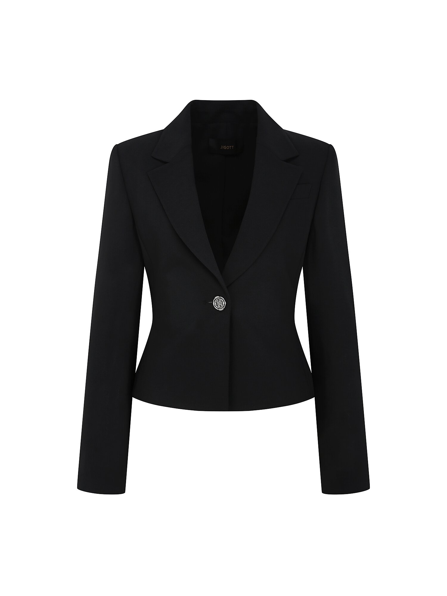 테일러드 원버튼 크롭 재킷 (BLACK)