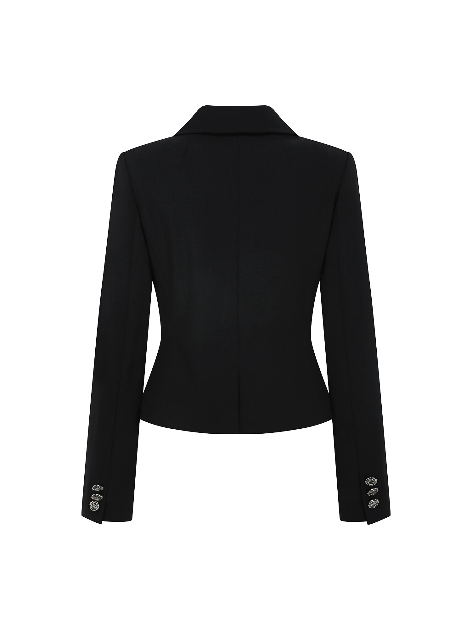 테일러드 원버튼 크롭 재킷 (BLACK)