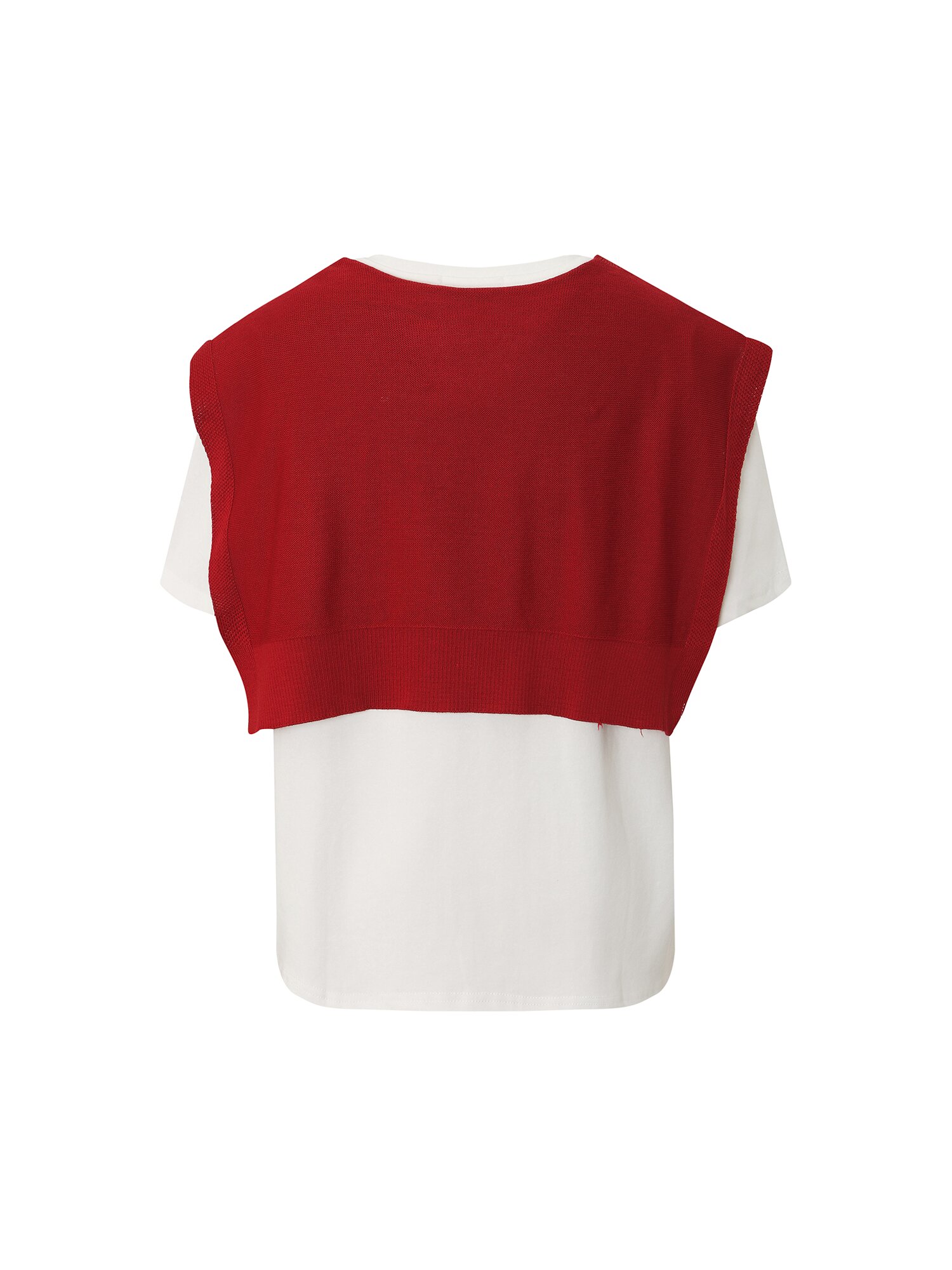 숄 레이어드 프린팅 티셔츠 (WHITE)