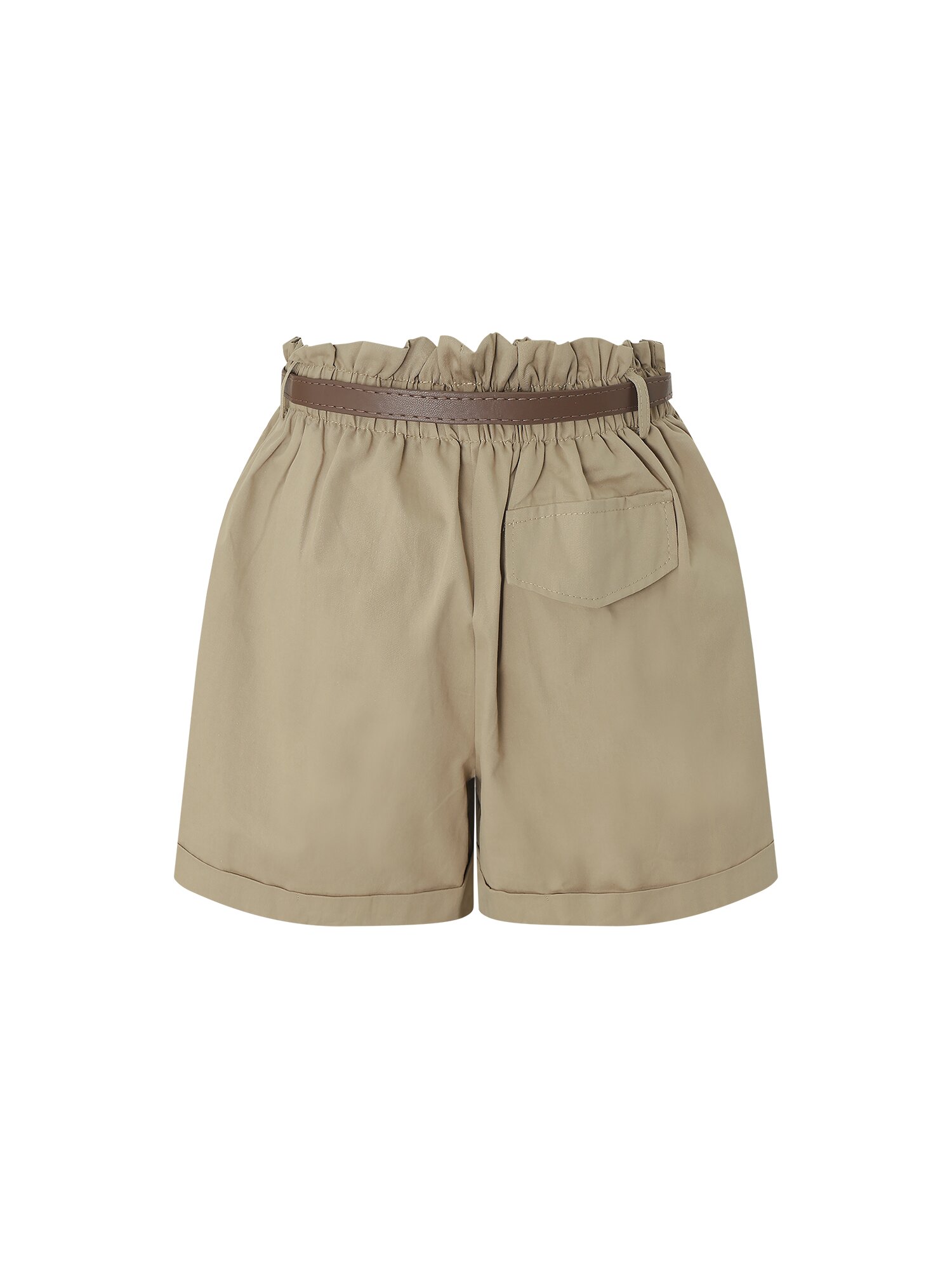 벨티드 원 턱 숏 팬츠 (BEIGE)