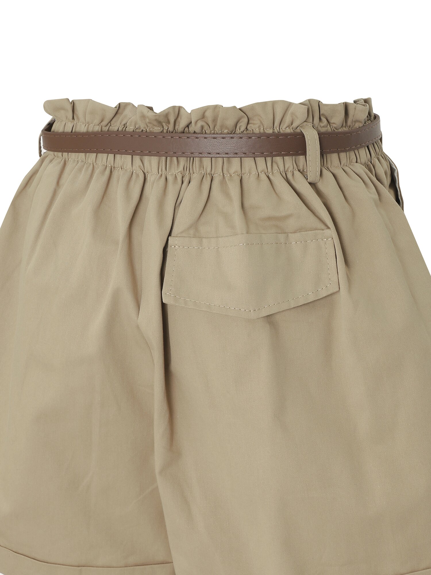 벨티드 원 턱 숏 팬츠 (BEIGE)