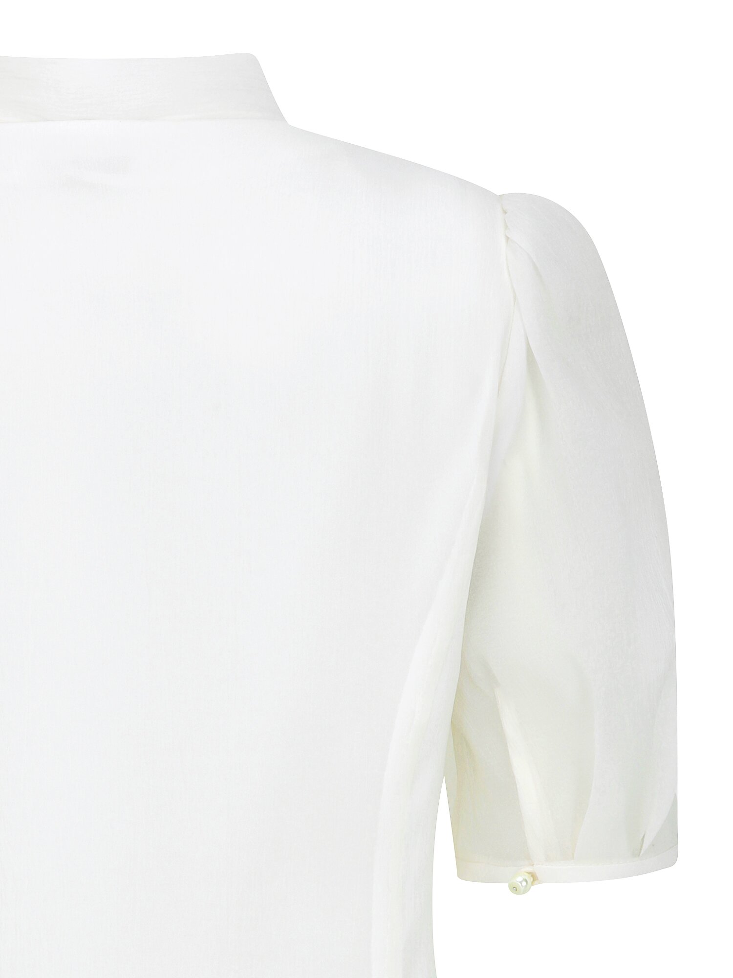 타이 퍼프 슬리브 브이넥 블라우스 (IVORY)