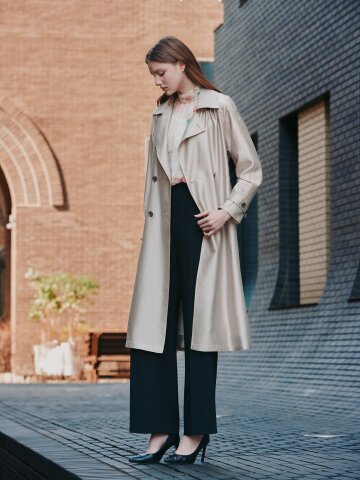 메탈 장식 와이드 일자핏 팬츠 