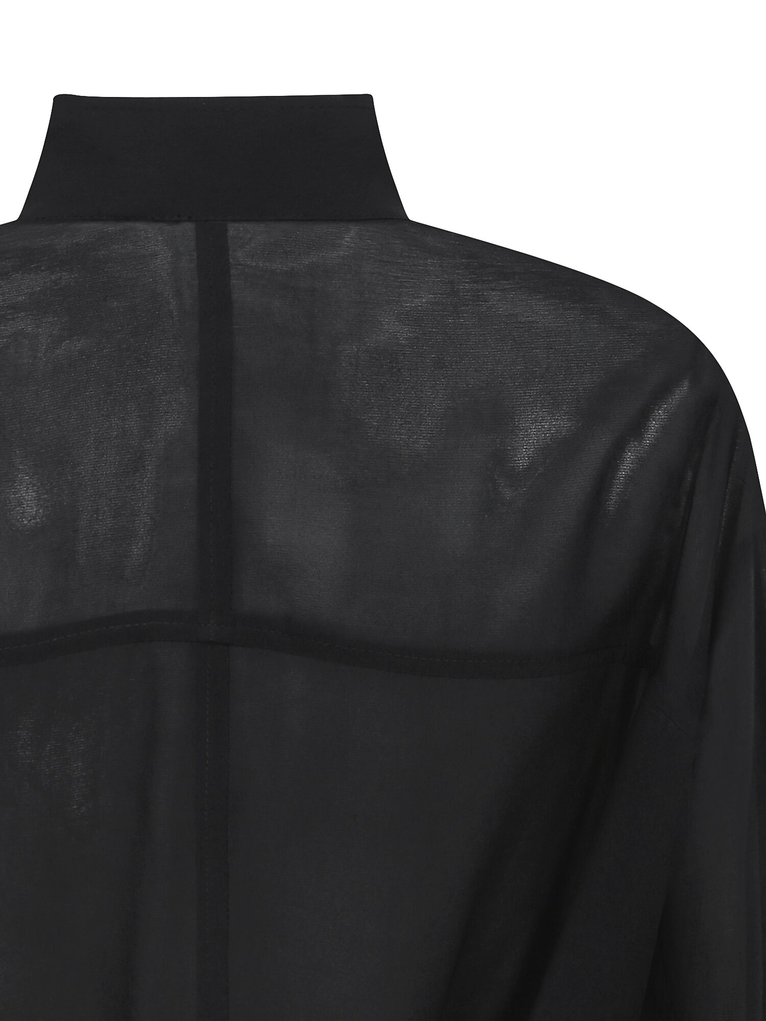 시스루 플랩 하이넥 트렌치 코트 (BLACK)