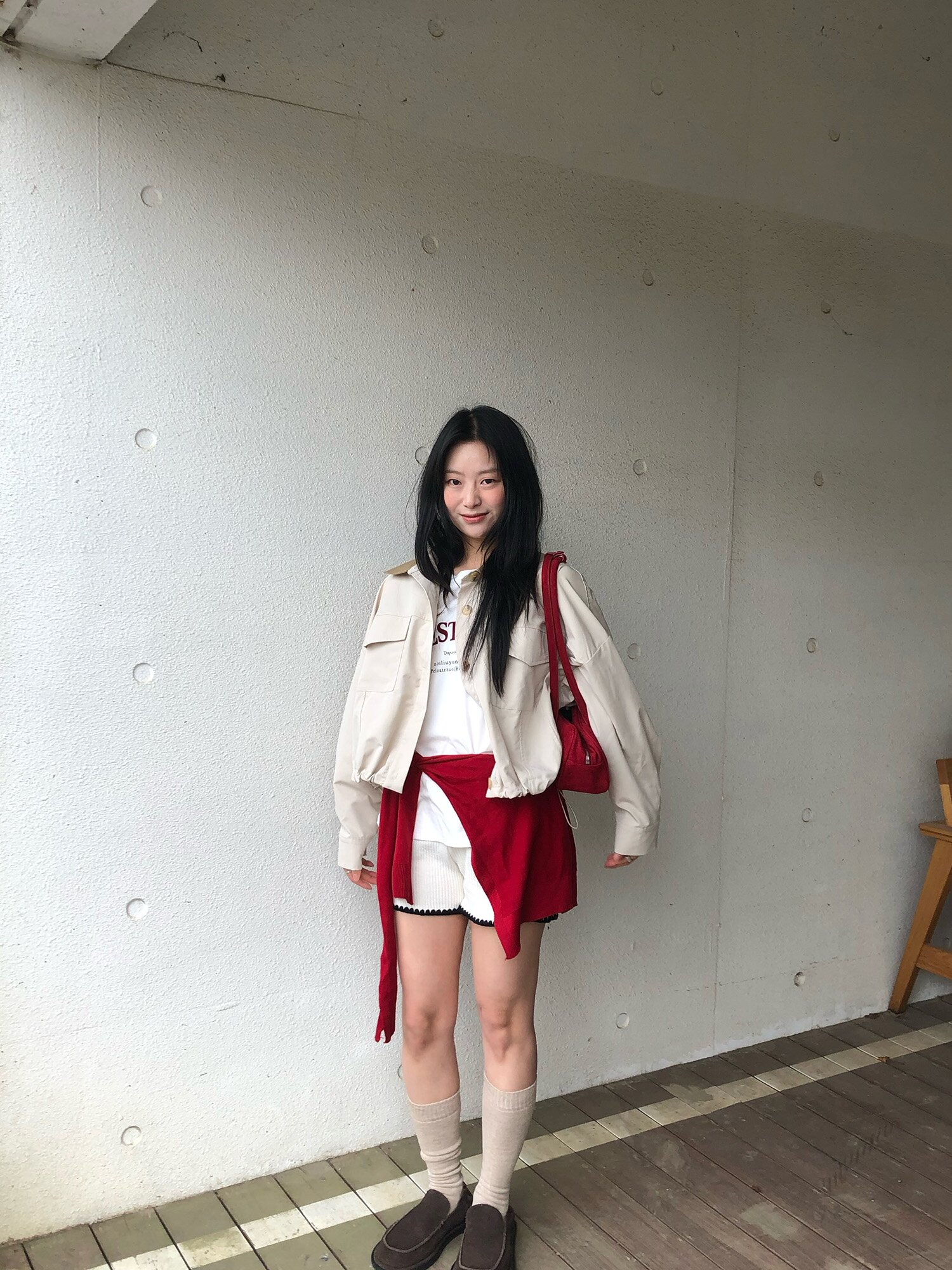 카라 배색 워크 셔츠재킷 (BEIGE)