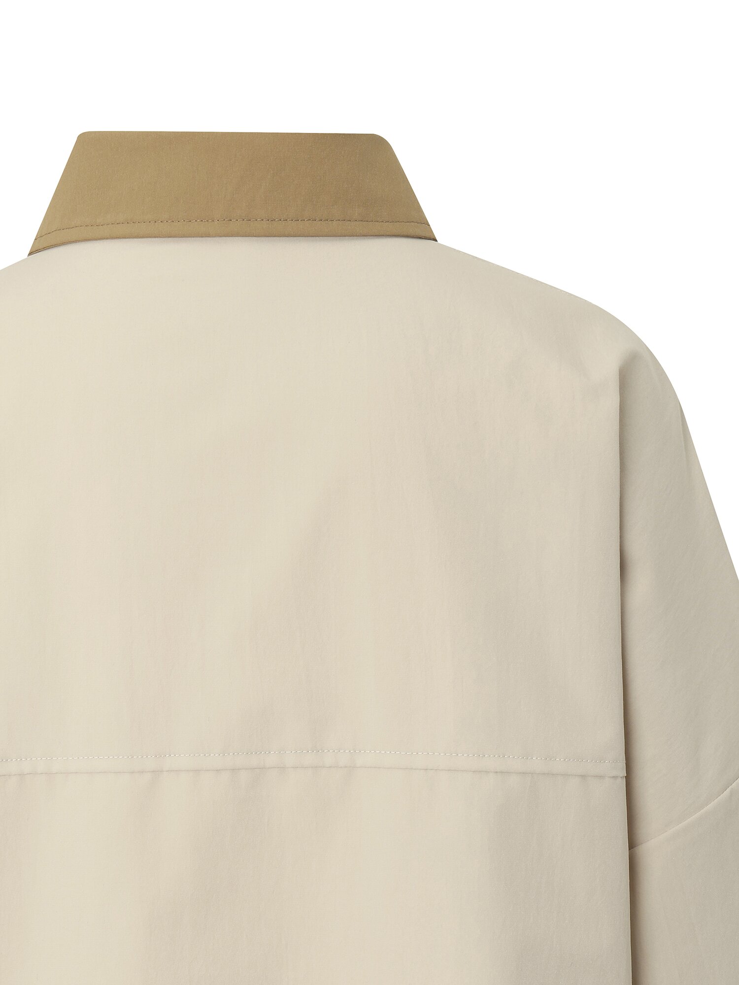 카라 배색 워크 셔츠재킷 (BEIGE)