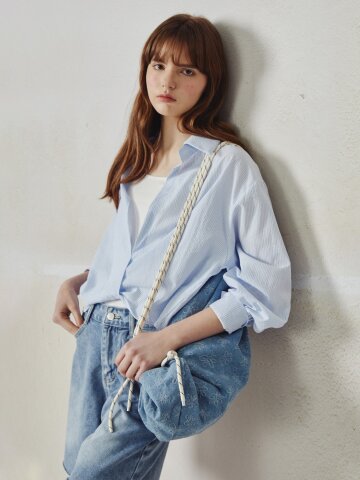 레이어드 롤링 셔츠 블라우스 