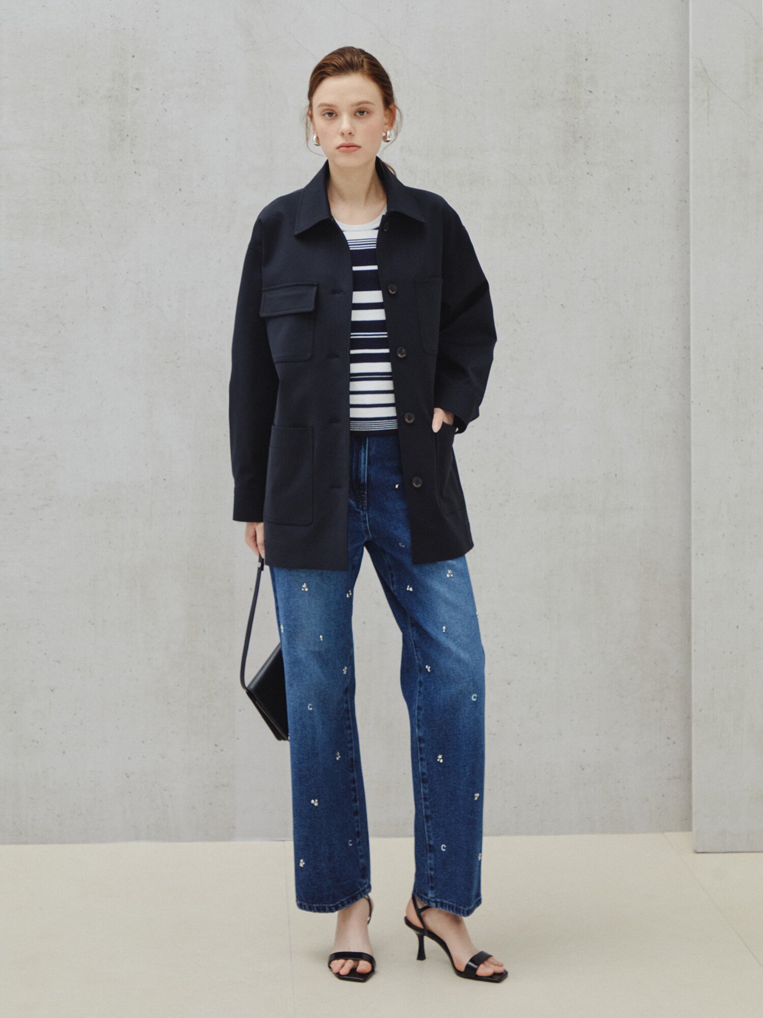 소프트 슬리브리스 니트 풀오버 (STRIPE NAVY)