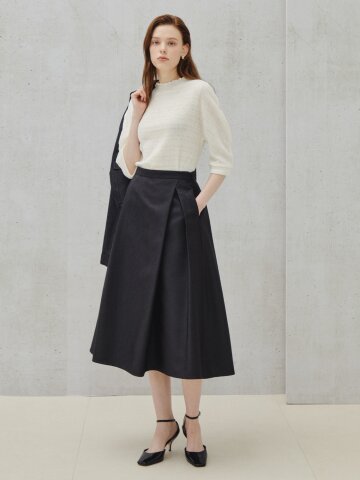 모던 스트럭처 플레어 스커트 