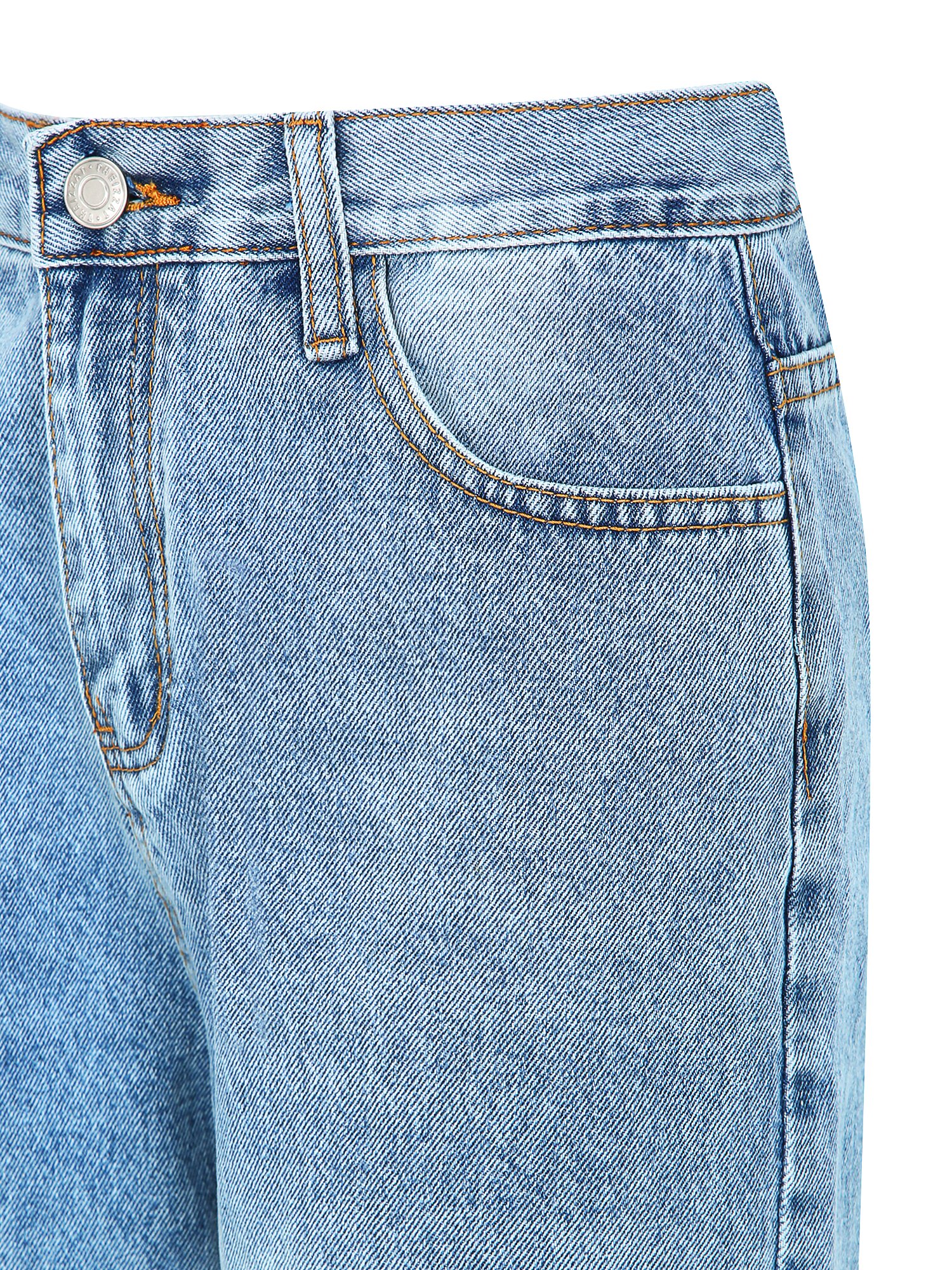 워싱 일자핏 데님 팬츠 (BLUE)