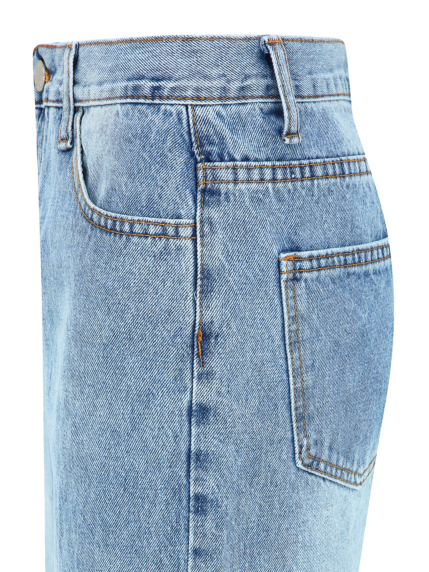 워싱 일자핏 데님 팬츠 (BLUE)