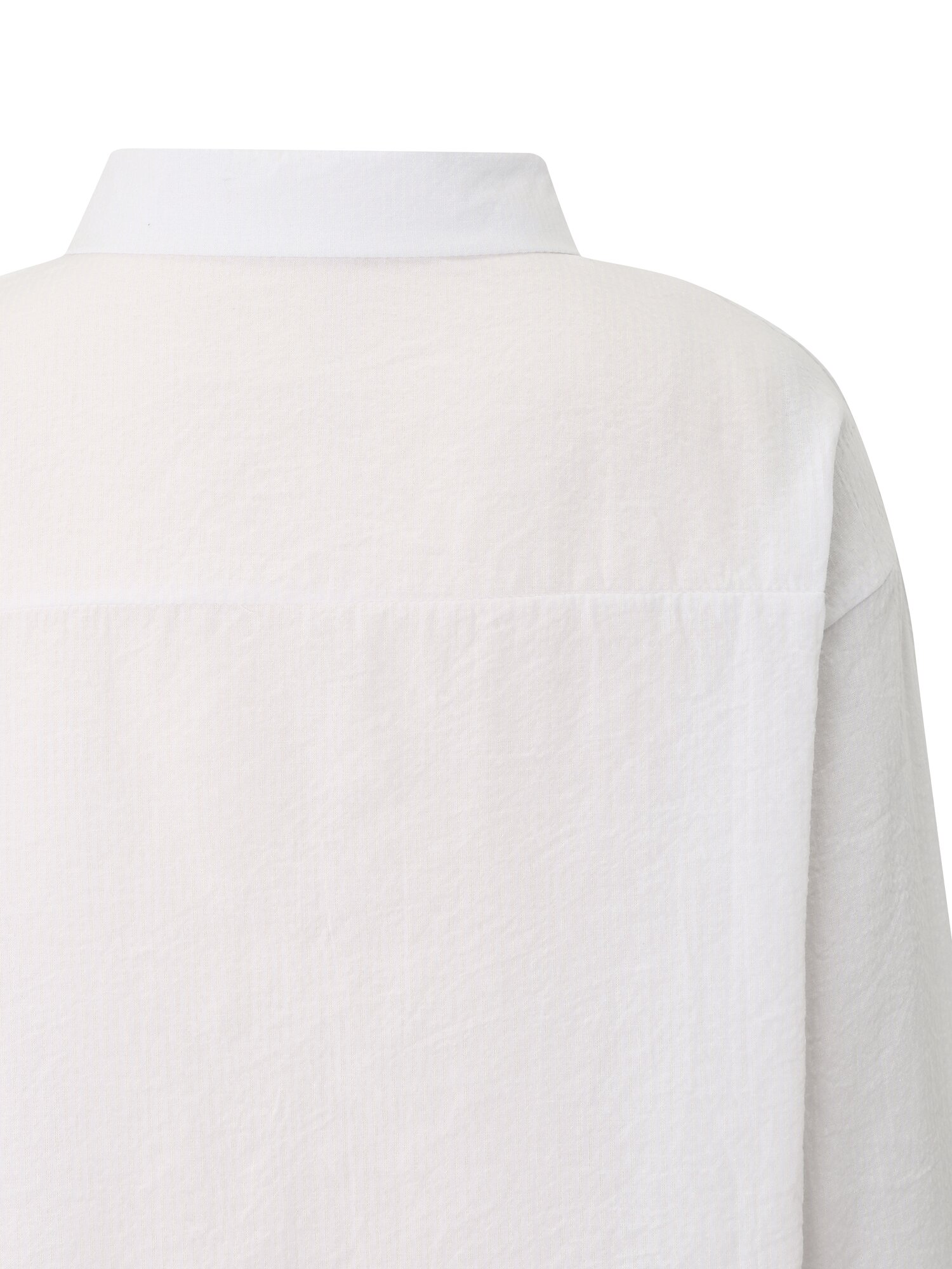 스트라이프 셔츠 칼라 블라우스 (WHITE)
